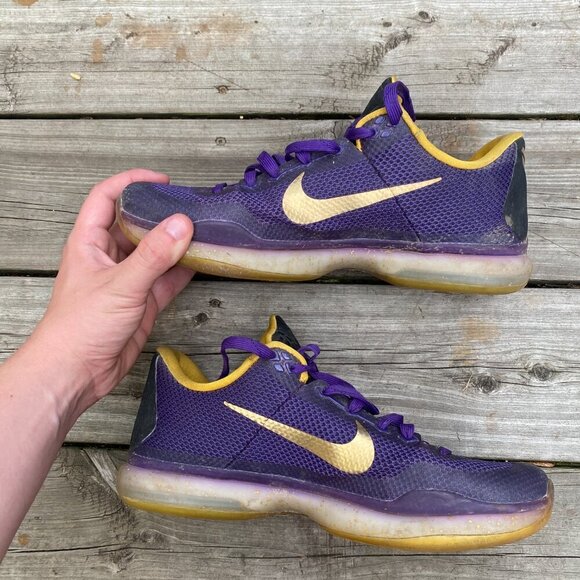 RARE 2015 Nike Kobe 10 Low Nike ID Lakers Size 10 'Iroquois' - Picture 9 of 9